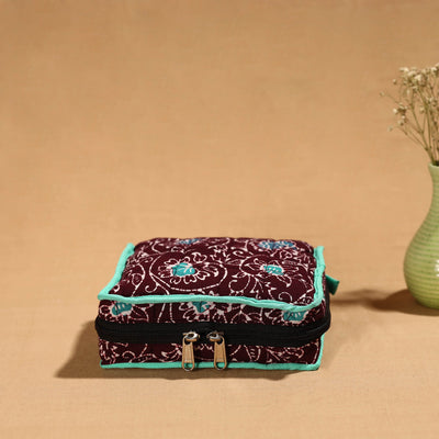Brown - Handmade 4 Pockets Cotton Jewelry Bag 43
