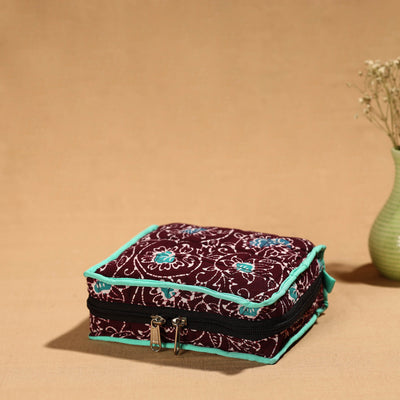 Brown - Handmade 4 Pockets Cotton Jewelry Bag 43
