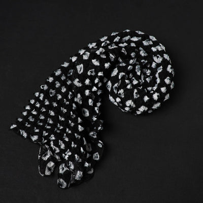 Black - Kutch Tie-Dye Cotton Bandhani Stole 19