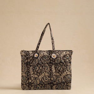 Black - Handcrafted Quilted Cotton Hand Bag 77