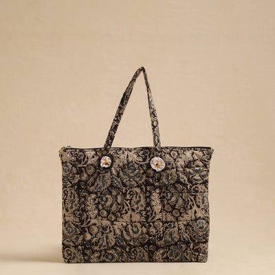 Black - Handcrafted Quilted Cotton Hand Bag 77