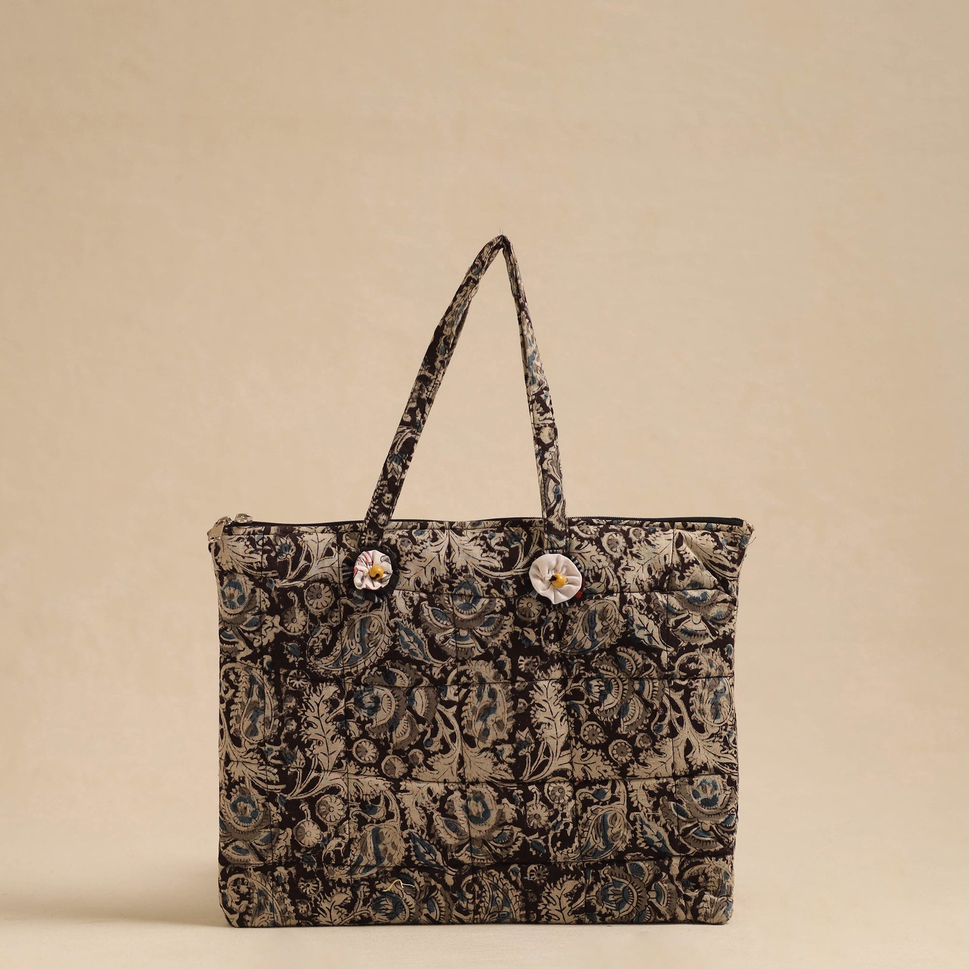 Black - Handcrafted Quilted Cotton Hand Bag 77