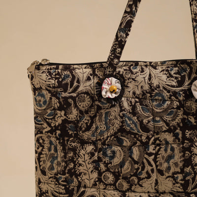Black - Handcrafted Quilted Cotton Hand Bag 77