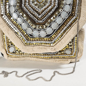 Beige - Banjara Boho Ethnic Embellished Handcrafted Sling Bag