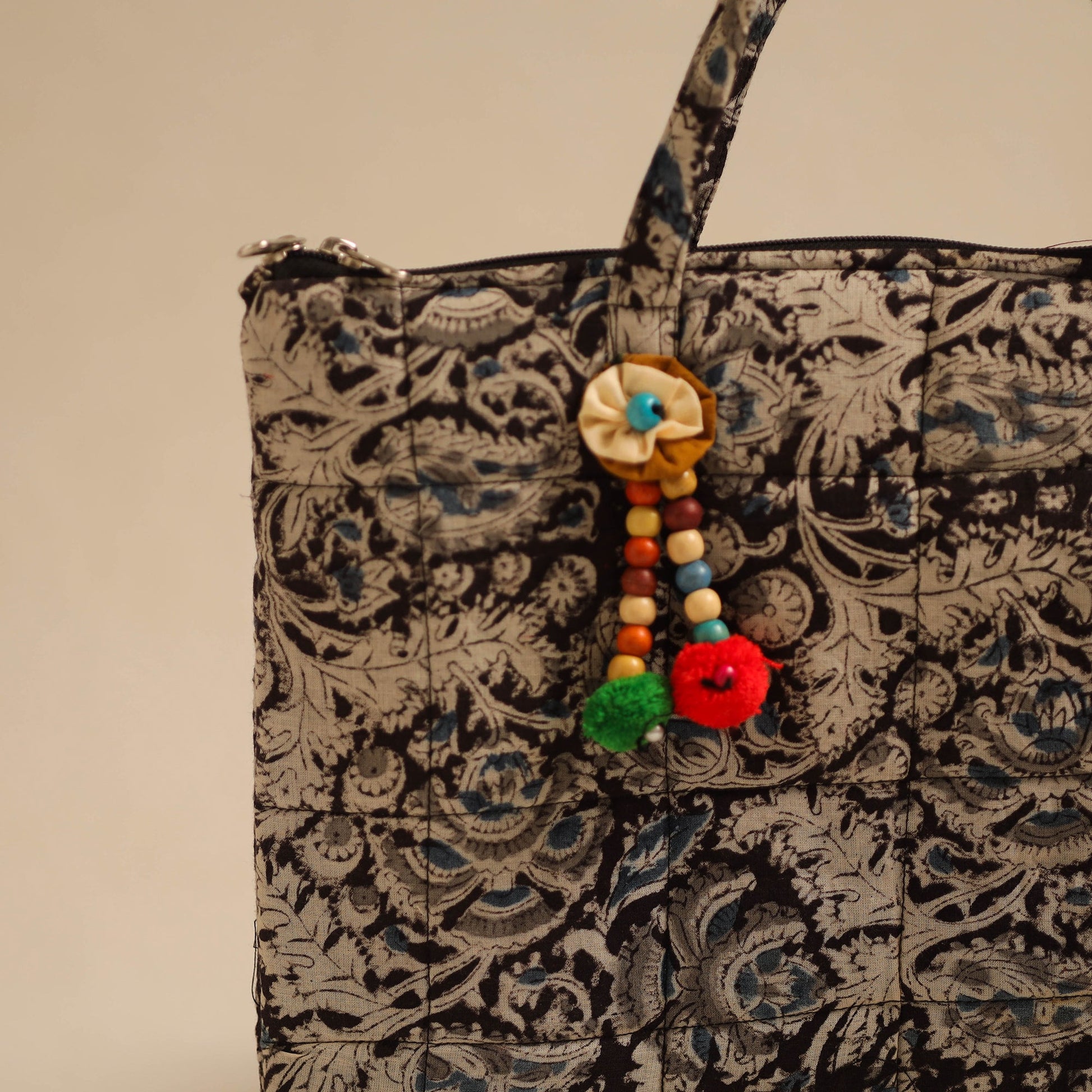 Black - Handcrafted Quilted Cotton Hand Bag 82