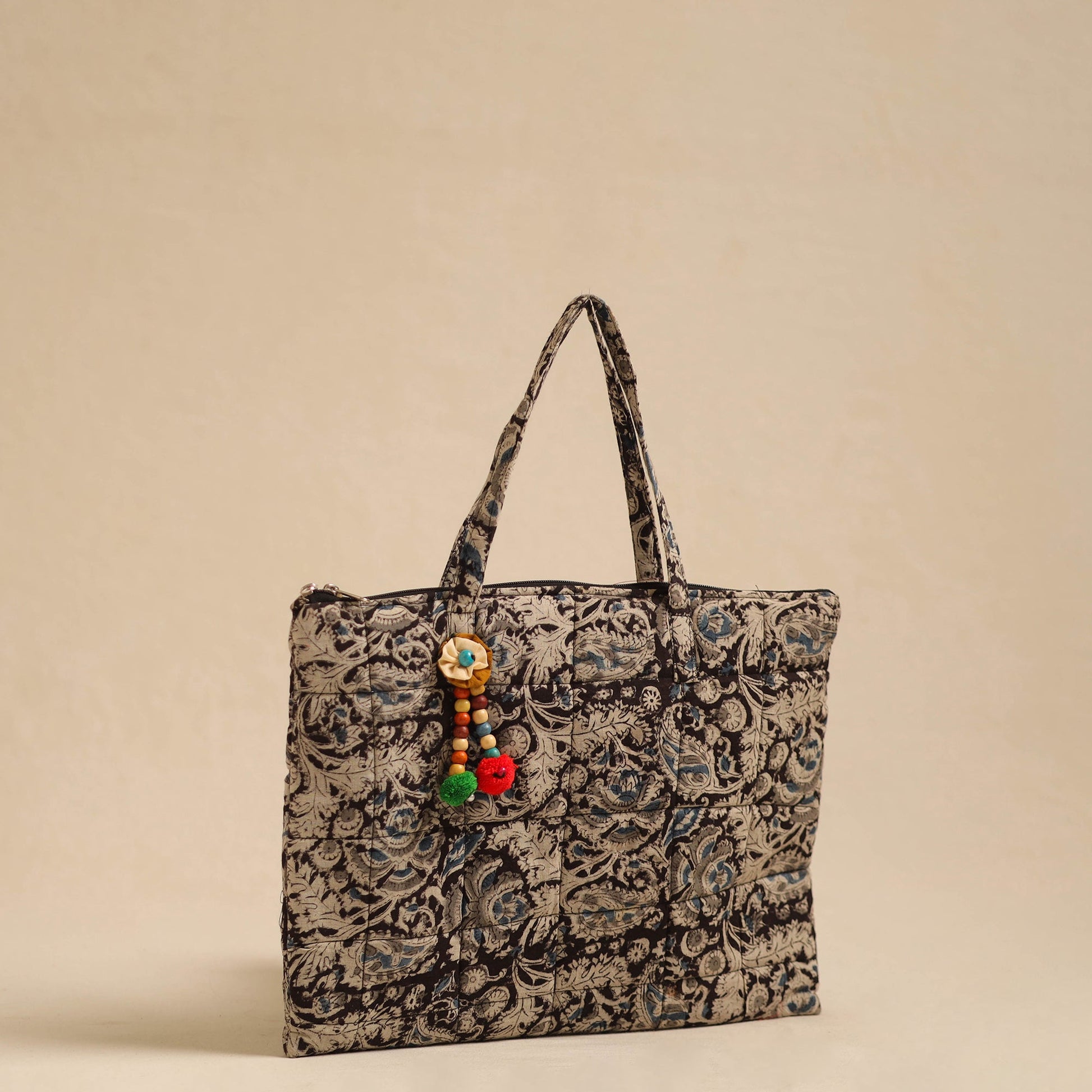 Black - Handcrafted Quilted Cotton Hand Bag 82