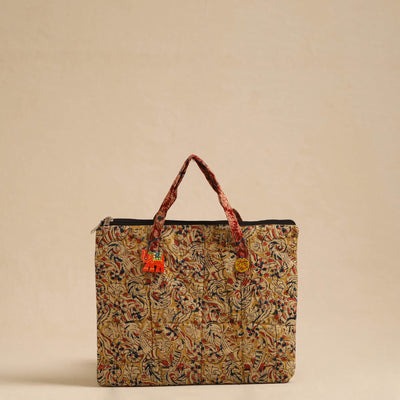 Beige - Handcrafted Quilted Cotton Hand Bag 83