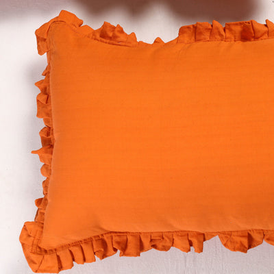 Set of 2 - Fine Cotton Handloom Frill Pillow Covers (30 x 20 in)