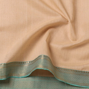 Beige - Original Mangalagiri Handloom Cotton Zari Border Fabric