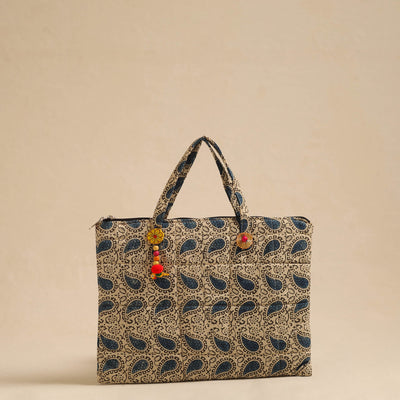 Beige - Handcrafted Quilted Cotton Hand Bag 84