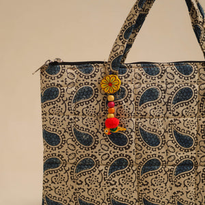 Beige - Handcrafted Quilted Cotton Hand Bag 84
