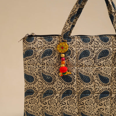 Beige - Handcrafted Quilted Cotton Hand Bag 84
