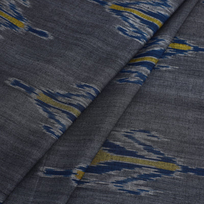 Grey - Handloom Cotton Central Asian Pochampally Ikat Fabric 04