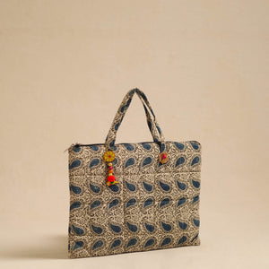 Beige - Handcrafted Quilted Cotton Hand Bag 84