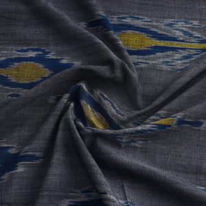 Grey - Handloom Cotton Central Asian Pochampally Ikat Fabric 04