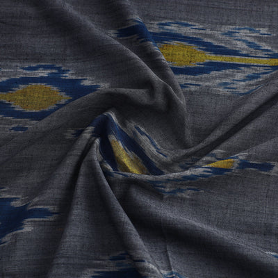 Grey - Handloom Cotton Central Asian Pochampally Ikat Fabric 04