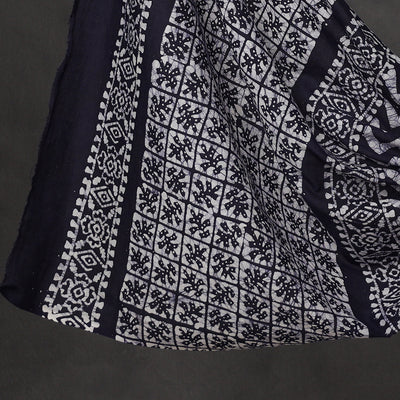 Black - 3pc Cotton Kutch Batik Print Dress Material 08