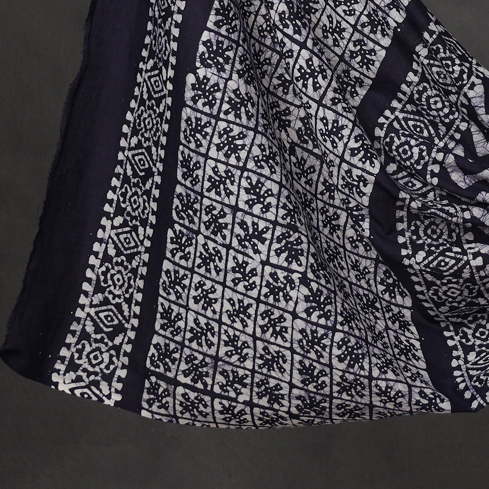 Black - 3pc Cotton Kutch Batik Print Dress Material 08