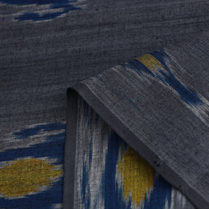 Grey - Handloom Cotton Central Asian Pochampally Ikat Fabric 04