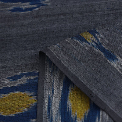 Grey - Handloom Cotton Central Asian Pochampally Ikat Fabric 04