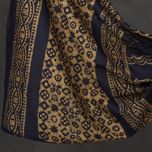Brown - 3pc Cotton Kutch Batik Print Dress Material 09