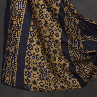 Brown - 3pc Cotton Kutch Batik Print Dress Material 09