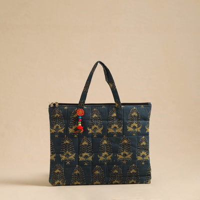 Blue - Handcrafted Quilted Cotton Hand Bag 86