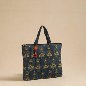 Blue - Handcrafted Quilted Cotton Hand Bag 86