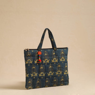 Blue - Handcrafted Quilted Cotton Hand Bag 86