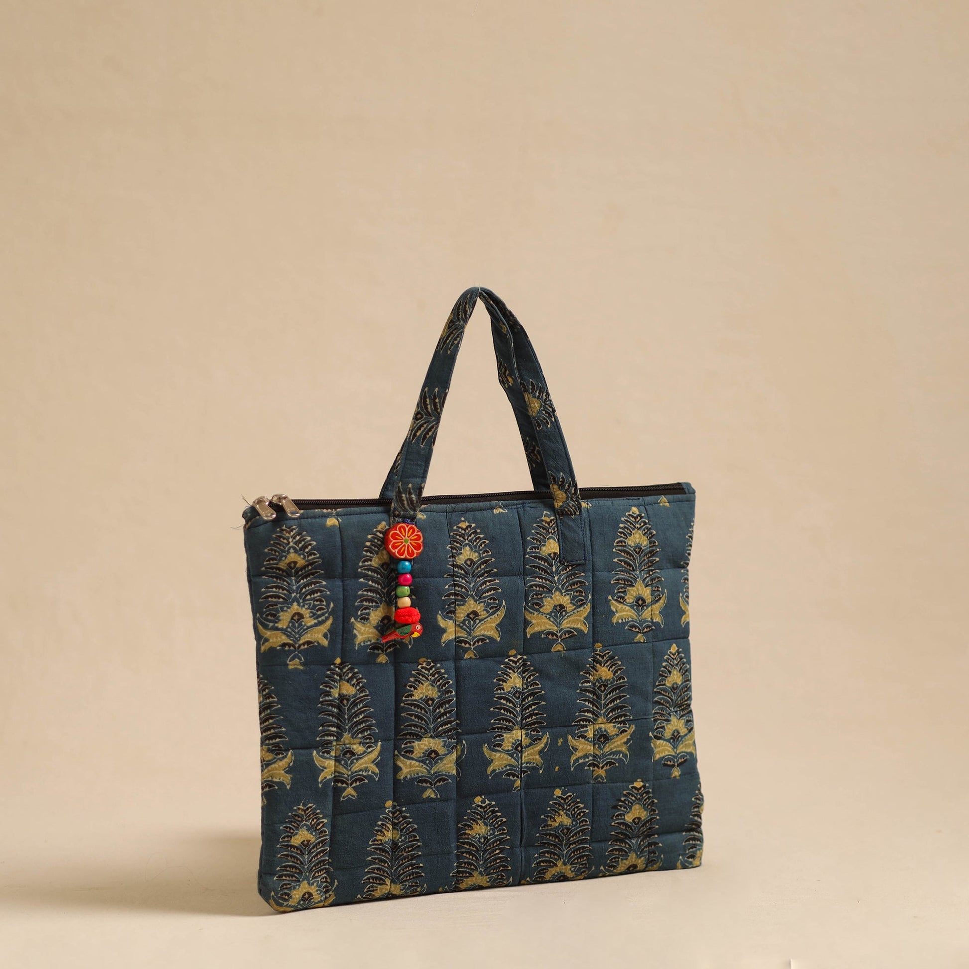 Blue - Handcrafted Quilted Cotton Hand Bag 86