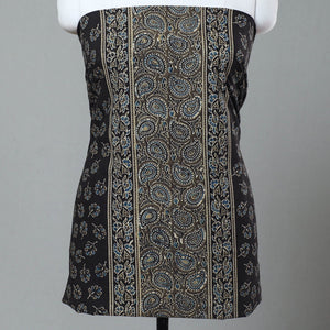 Black - 3pc Block Print Cotton Ajrakh Dress Material 01