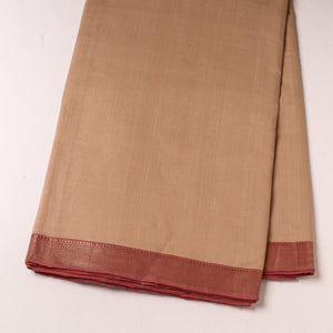 Beige - Mangalagiri Handloom Cotton Fabric with Zari Border 01