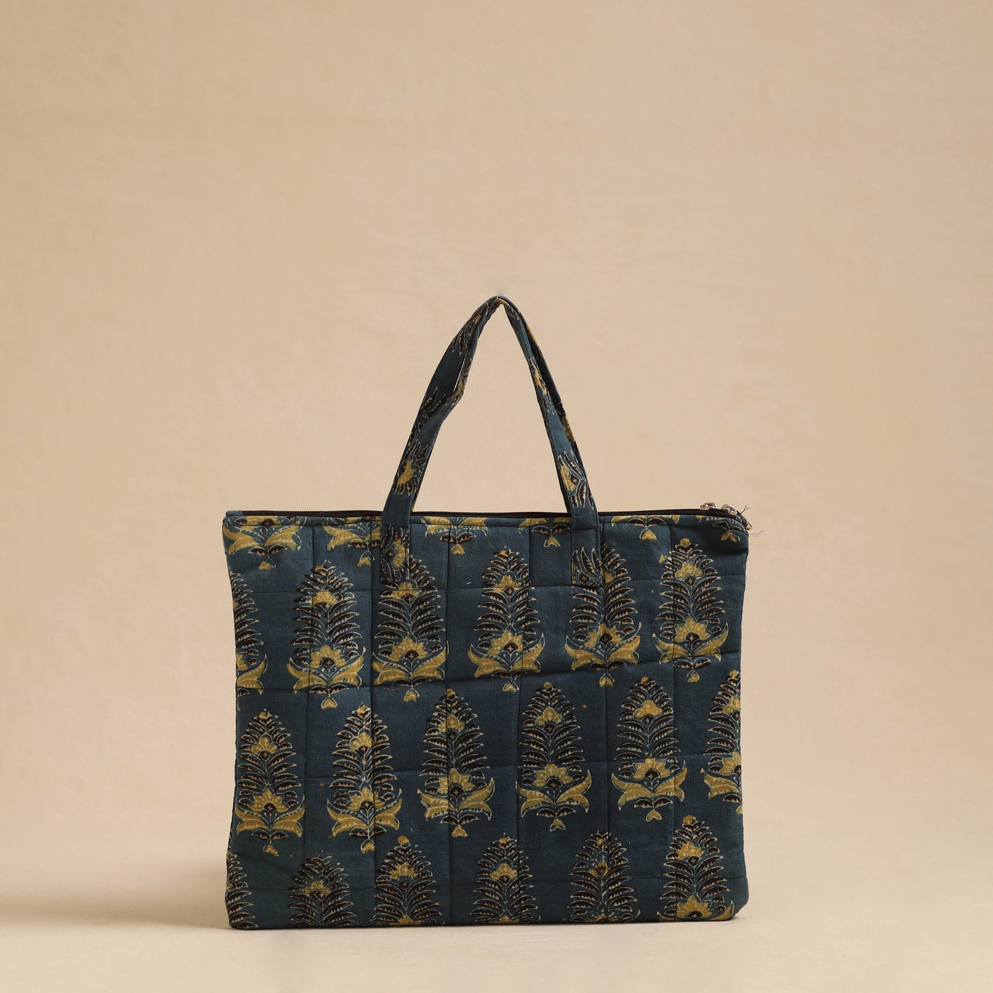 Blue - Handcrafted Quilted Cotton Hand Bag 86