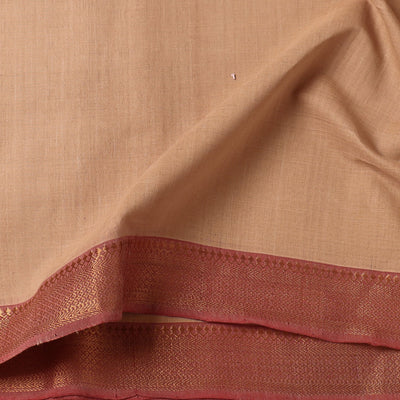 Beige - Mangalagiri Handloom Cotton Fabric with Zari Border 01