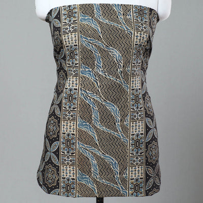 Black - 3pc Block Print Cotton Ajrakh Dress Material 02