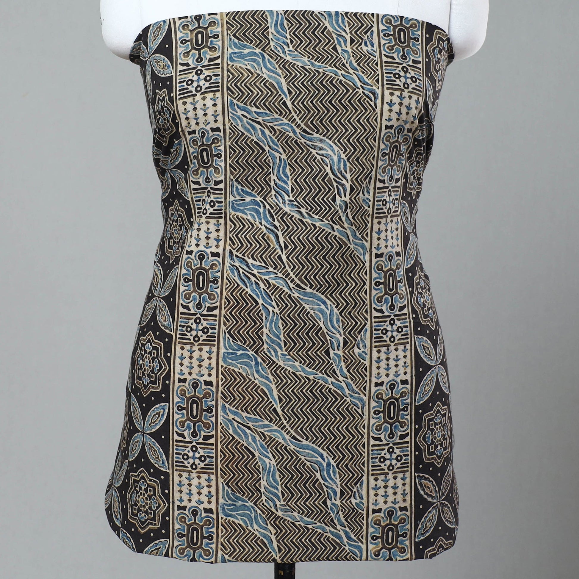 Black - 3pc Block Print Cotton Ajrakh Dress Material 02