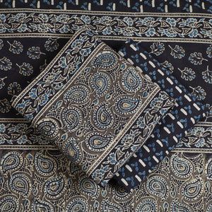 Black - 3pc Block Print Cotton Ajrakh Dress Material 01