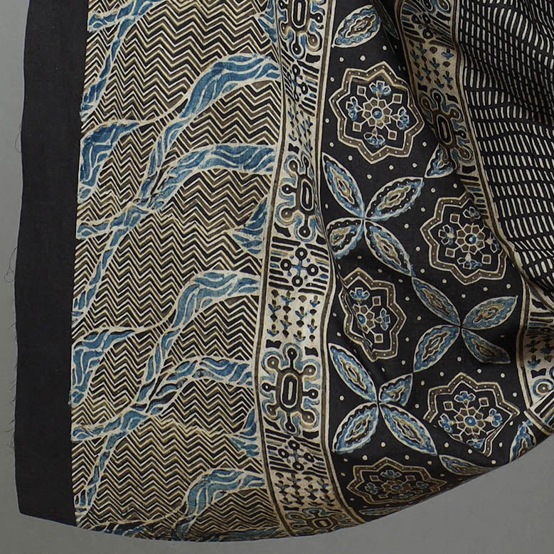Black - 3pc Block Print Cotton Ajrakh Dress Material 02