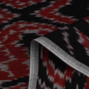Black - Handloom Cotton Central Asian Pochampally Ikat Fabric 10