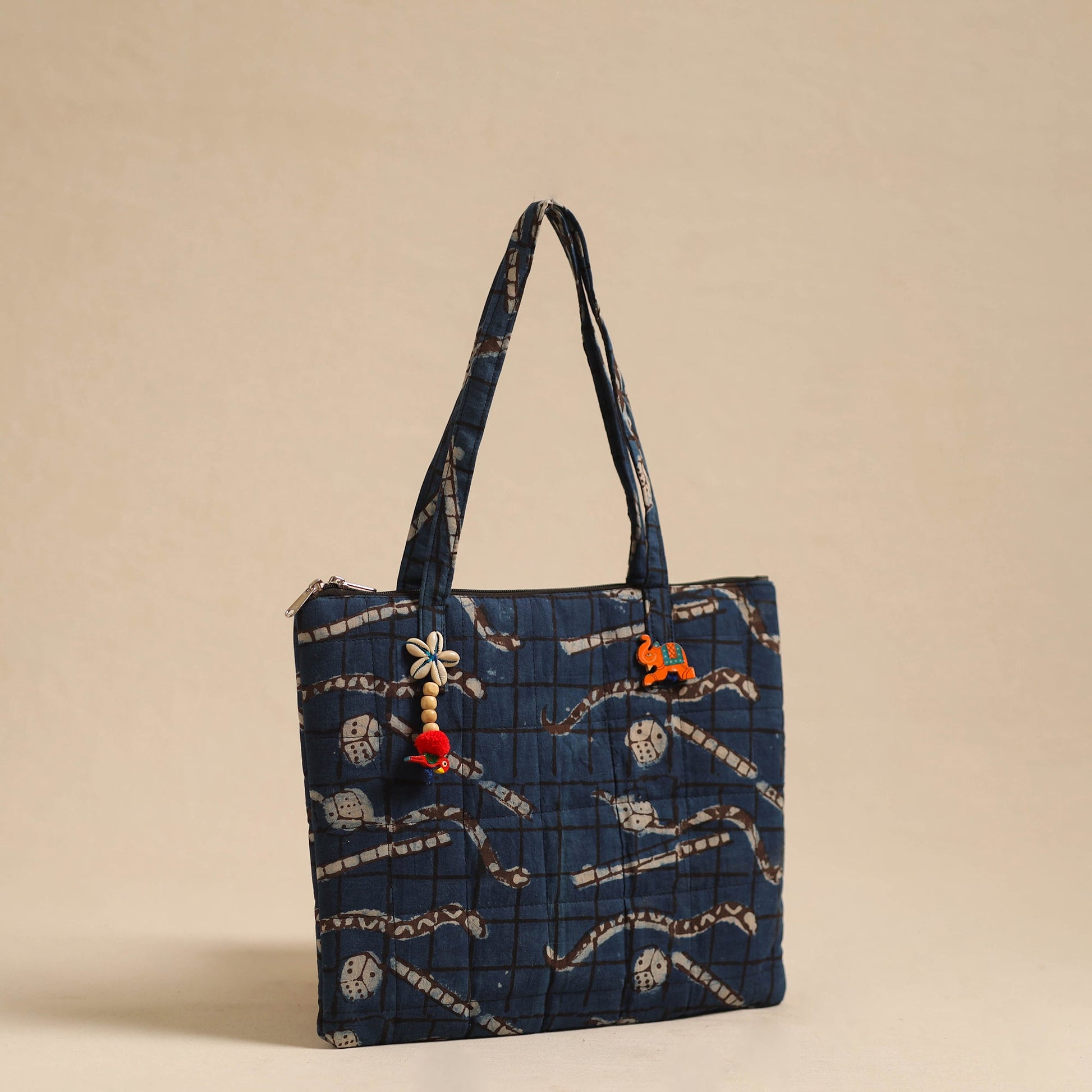 Blue - Handcrafted Quilted Cotton Hand Bag 93