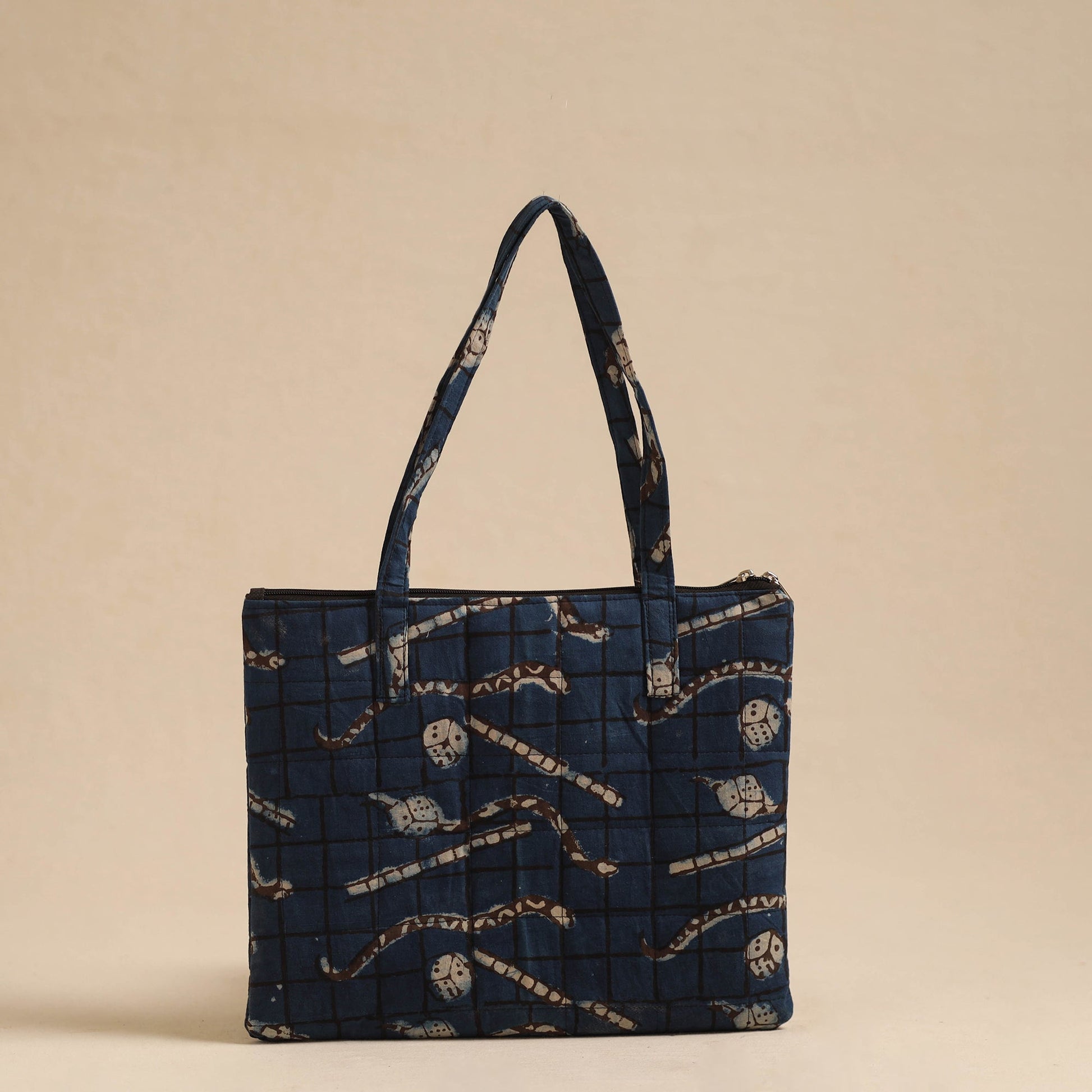 Blue - Handcrafted Quilted Cotton Hand Bag 93