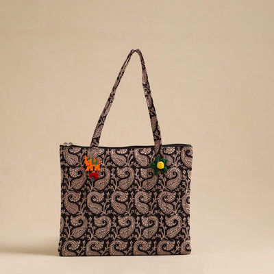 Black - Handcrafted Quilted Cotton Hand Bag 95