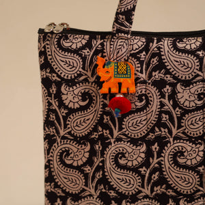 Black - Handcrafted Quilted Cotton Hand Bag 95