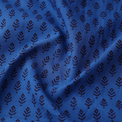 Blue - Bagh Hand Block Printed Cotton Fabric 02