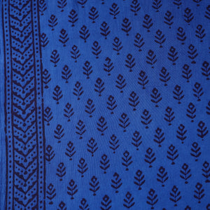 Blue - Bagh Hand Block Printed Cotton Fabric 02