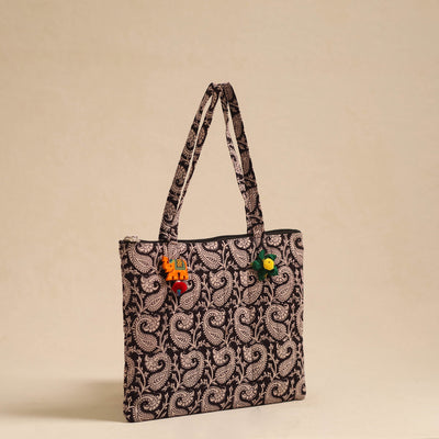 Black - Handcrafted Quilted Cotton Hand Bag 95