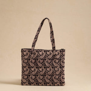 Black - Handcrafted Quilted Cotton Hand Bag 95