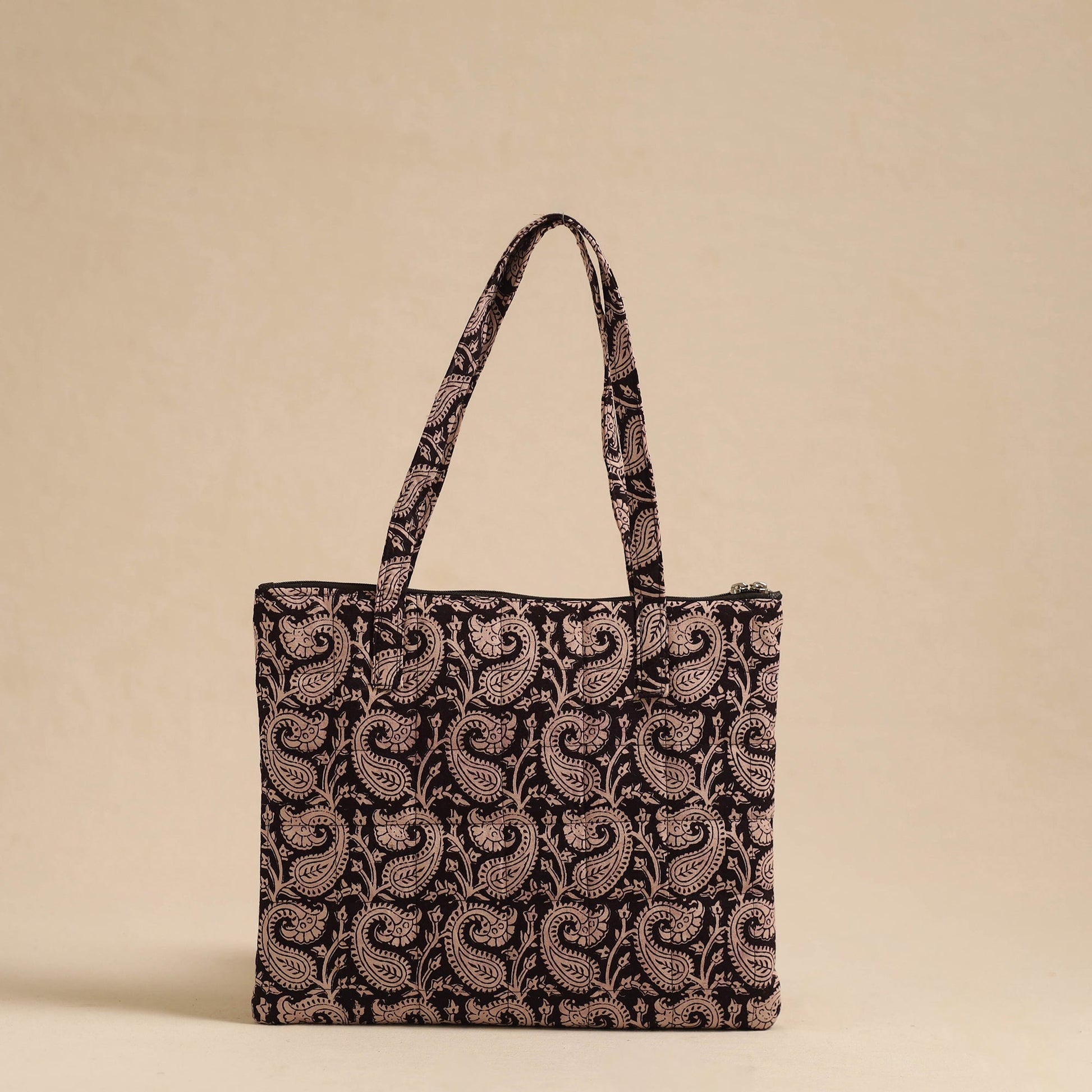 Black - Handcrafted Quilted Cotton Hand Bag 95