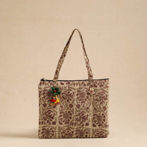Beige - Handcrafted Quilted Cotton Hand Bag 96