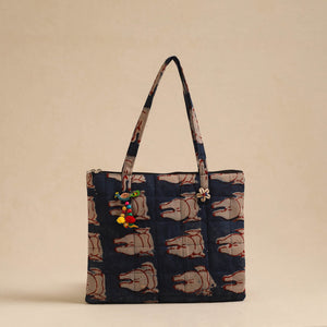 Blue - Handcrafted Quilted Cotton Hand Bag 98